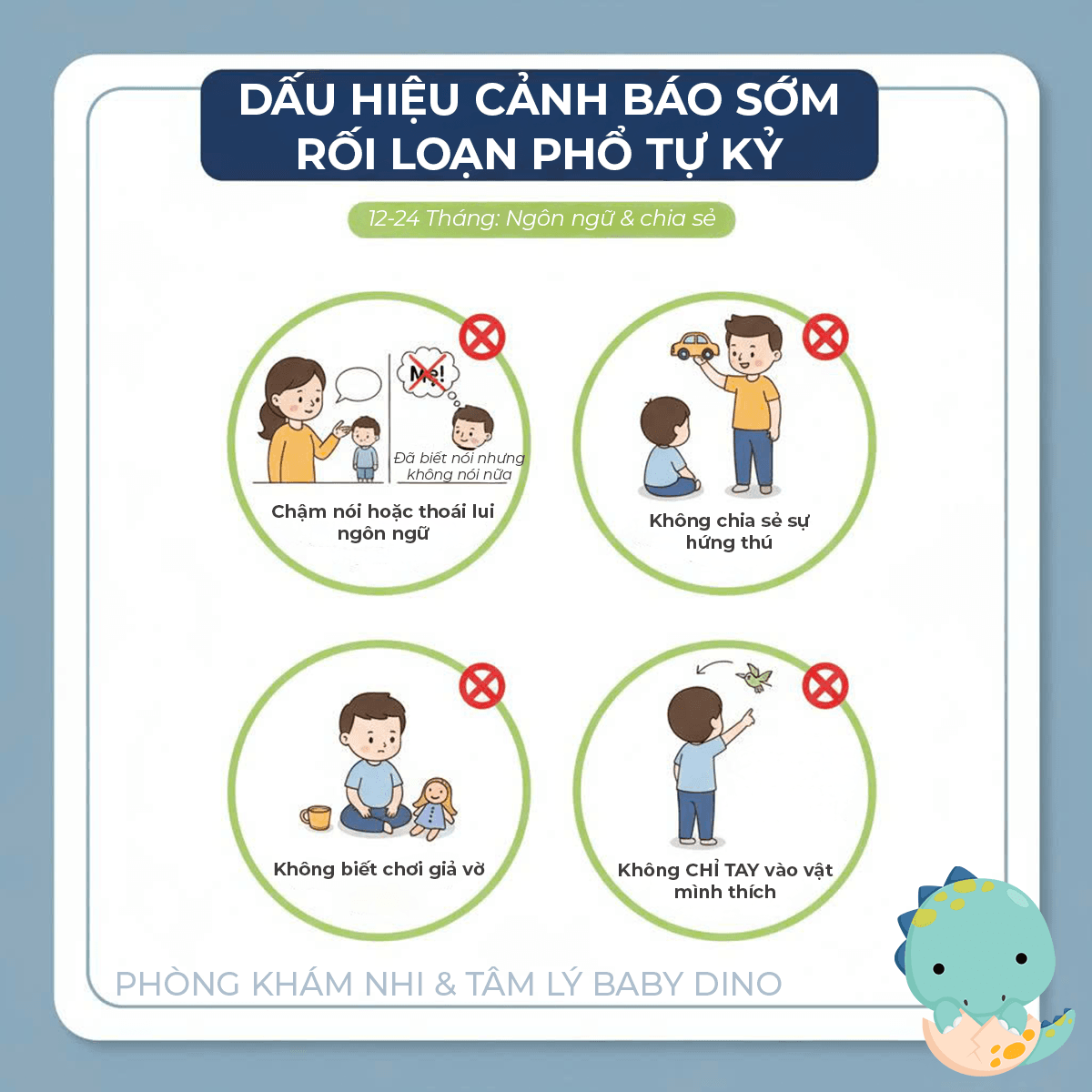 10 dấu hiệu cảnh báo sớm rối loạn phổ tự kỷ theo độ tuổi